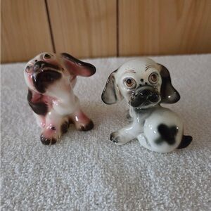 Ceramic Dog Figurines salt and pepper